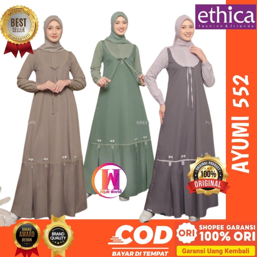 ETHICA Ayumi 552 Ethica Original - Gamis Ethica Terbaru 2025 - Gamis Remaja - Baju Gamis Premium - B