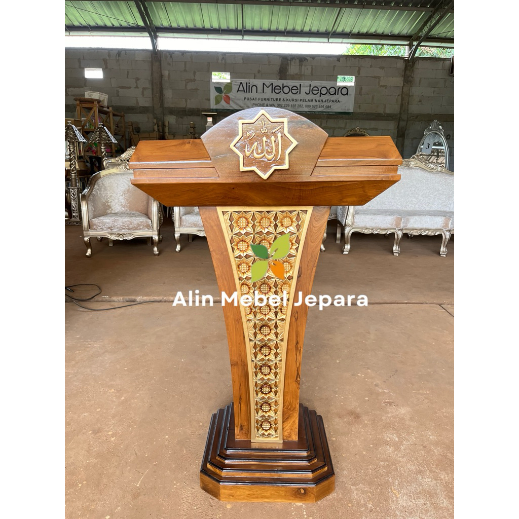 Mimbar pidato Mimbar podium presiden mimbar pengajian minimalis jati jepara