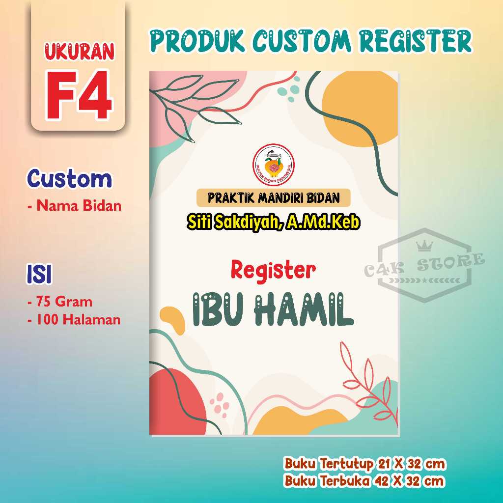 

Buku Register Bidan Custom, Buku Adminstrasi Bidan Custom
