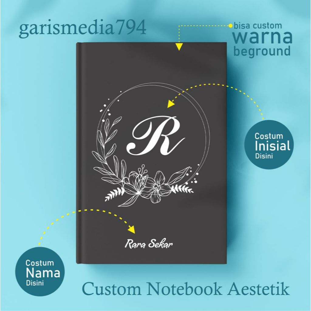 

CUSTOM NOTEBOOK NAMA DAN INISIAL