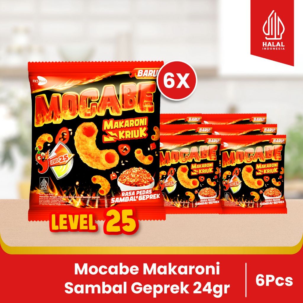 

Paket Spesial - Macaroni Mocabe - Sambal Geprek - 25gr - 6pcs