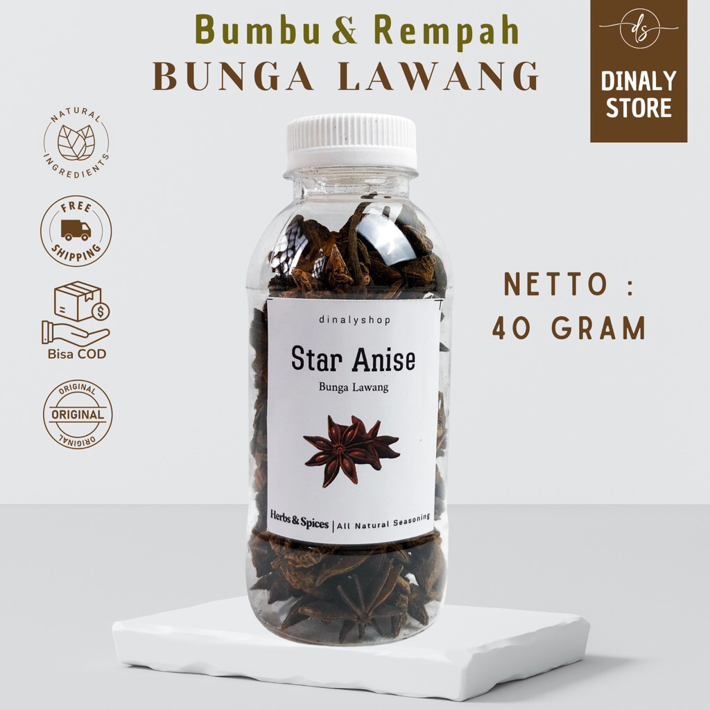 

BUNGA LAWANG 40 GRAM | PEKAK | STAR ANISE | BUMBU DAPUR MURAH