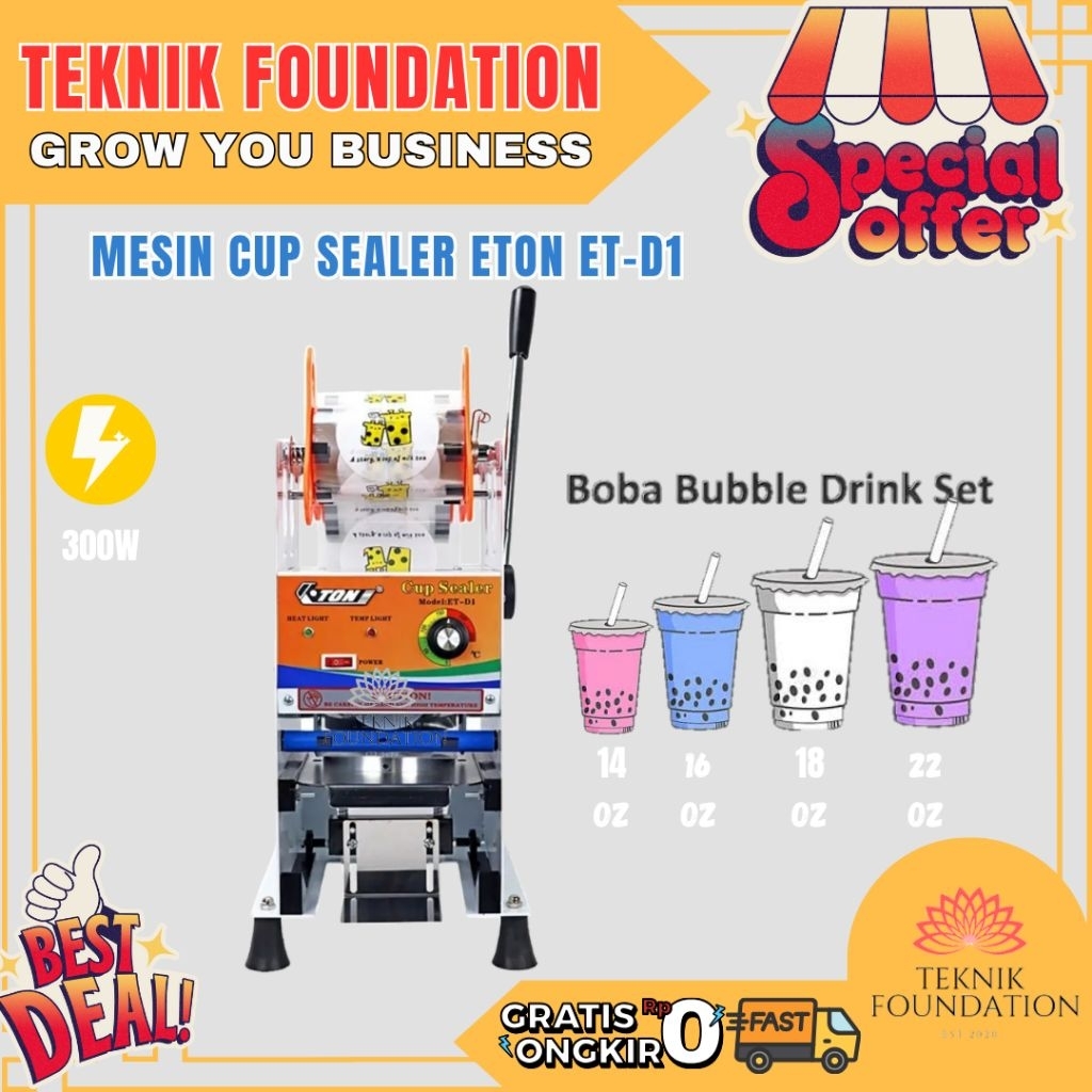 Mesin Cup Sealer Minuman ET-D1 Press Gelas Minuman Teh Poci