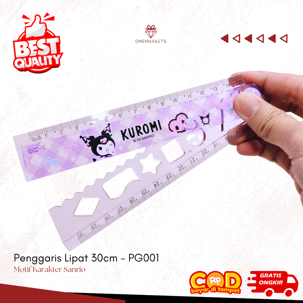 

Penggaris Lipat Panjang 30cm Motif Karakter Sanrio / Rulers Kuromi / Hadiah Ulangtahun Anak Unik / Perlengkapan Alat Tulis Sekolah - PG001