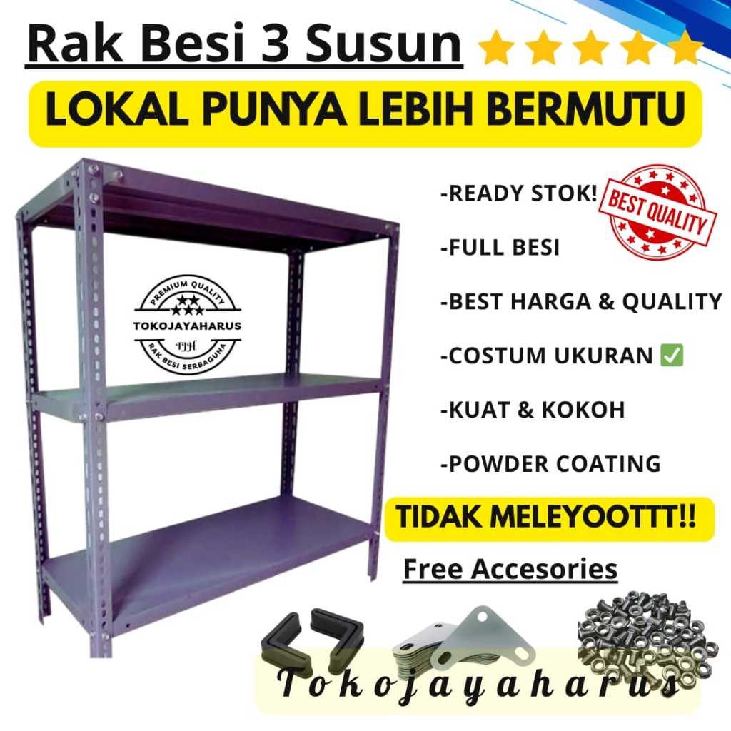 rak besi siku 3 susun serbaguna