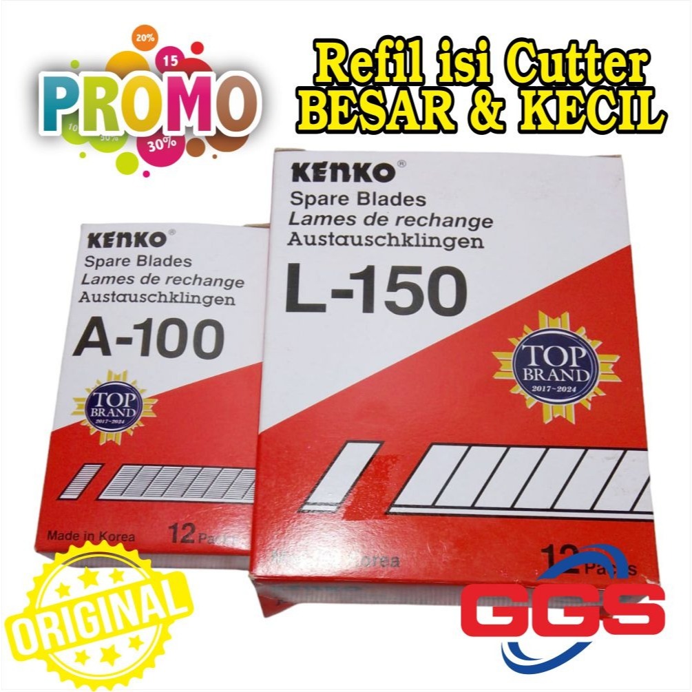 

PROMO ISI CUTTER KENKO BESAR ISI CUTTER KECIL, REFIL ISI CUTER BESAR DAN KECIL 1 BOK (12 PCS)