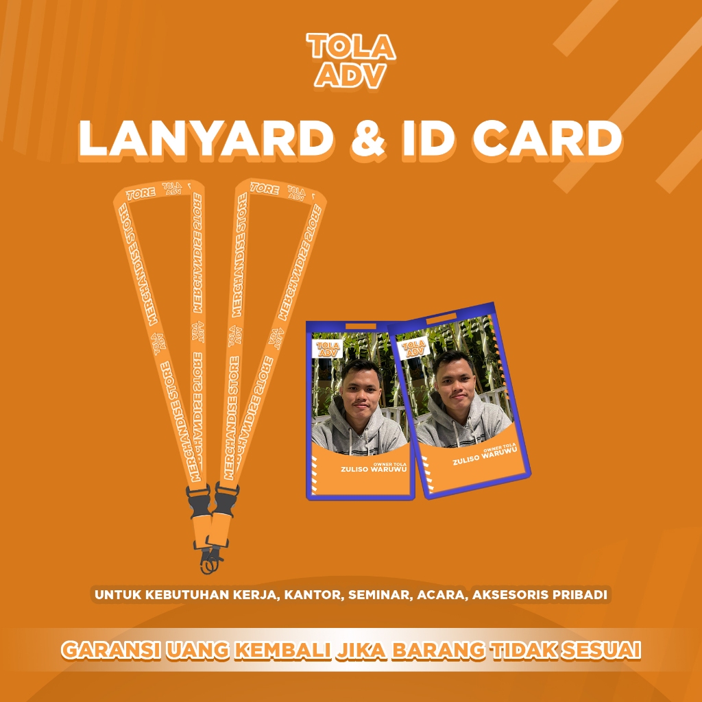 

Lanyard 2 Sisi & ID Card Desain Custom