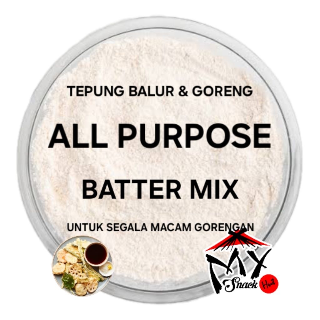 

ALL PURPOSE BATTER MIX 1KG TEPUNG BUMBU BALUR BASAH KERING COATING SERBAGUNA KRISPI CRISPY DEEP FRY