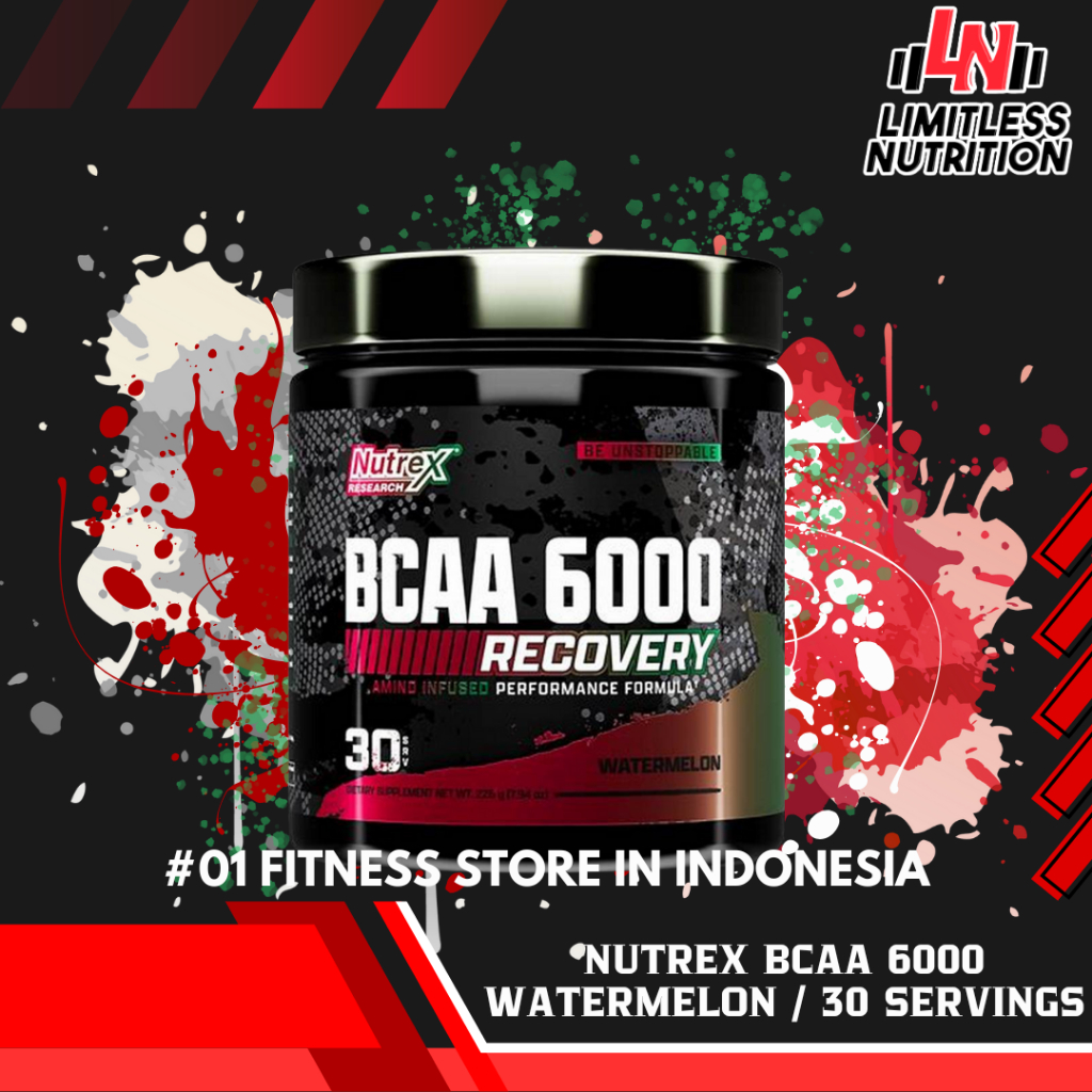 Nutrex USA BCAA 6000 225g Recovery  BCAA Import 30 Servings MUSCLE Recovery EAA Amino Acid
