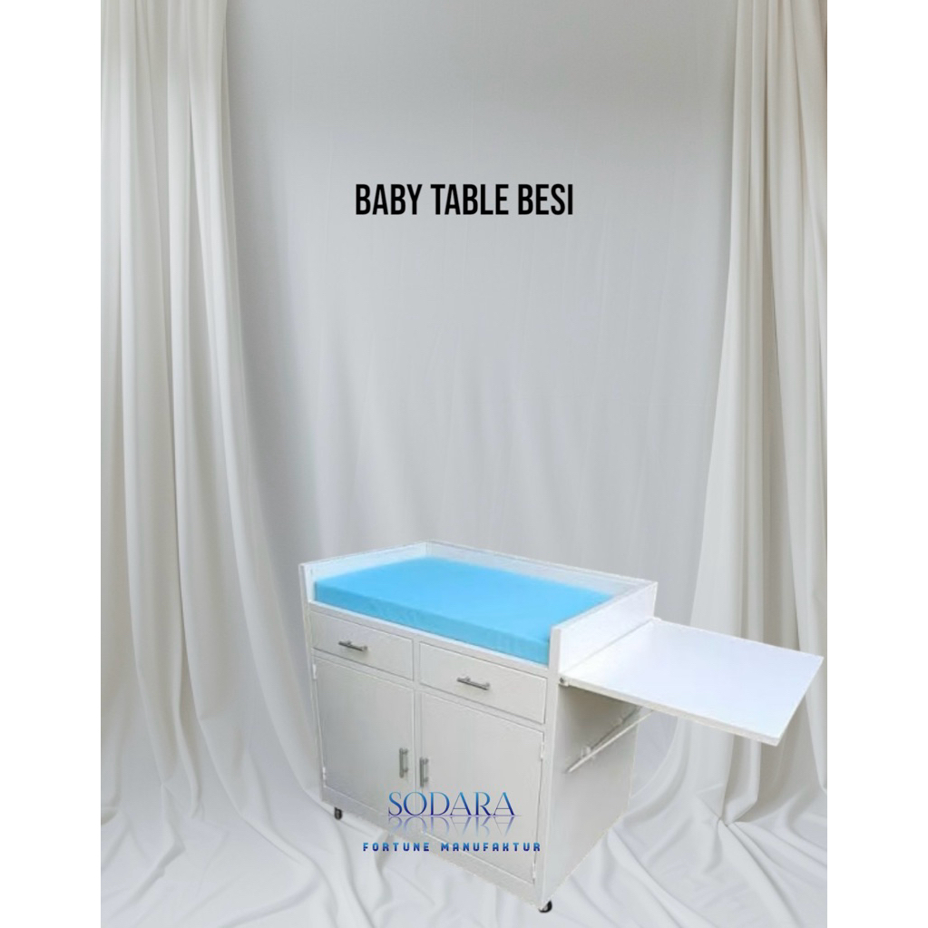 Meja Resusitasi Inkubator Baby table Tempat Tidur Box Bayi Medicial Rumah Sakit Bahan Besi Stainless