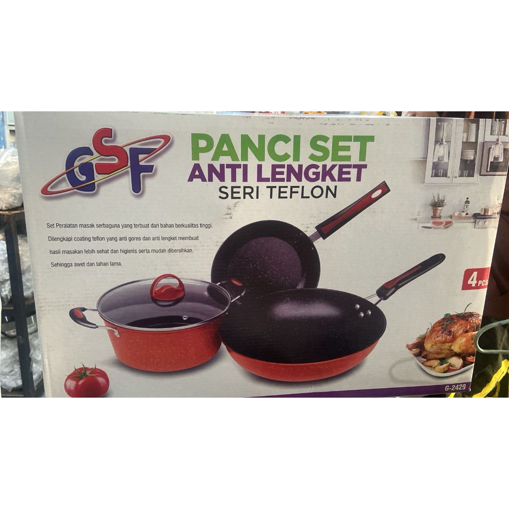 PANCI SET ANTI LENGKET G-2429 GSF / Panci Set Anti Lengket GSF 2429 4 pcs