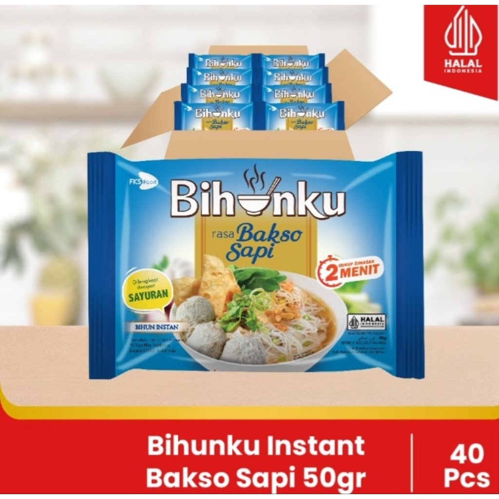

Bihunku Instan - Bakso - 1 Karton - 40 Pcs - 50gr