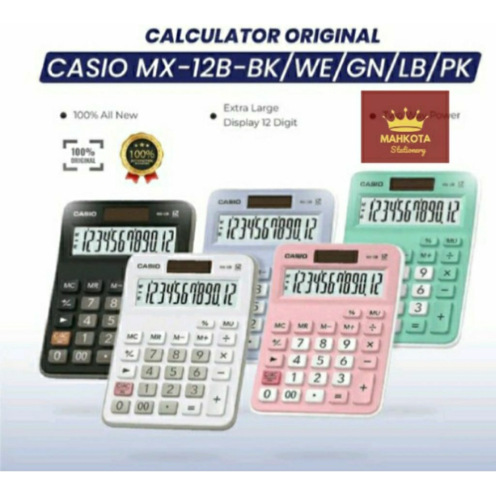 

Calculator Casio MX-12B/12 Digits Desktop Office/Kalkulator Meja Original