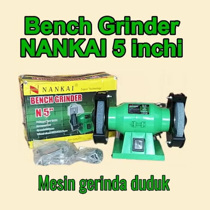 JUAL MURAH AJA.. Bench Grinder NANKAI 5 Inchi mesin gerinda duduk 180watt batu amplas asah