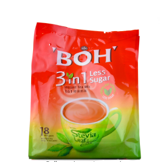 

BOH 3 In 1 Instant Tea Mix Stevia Leaf - Less sugar 297gr - isi 18s