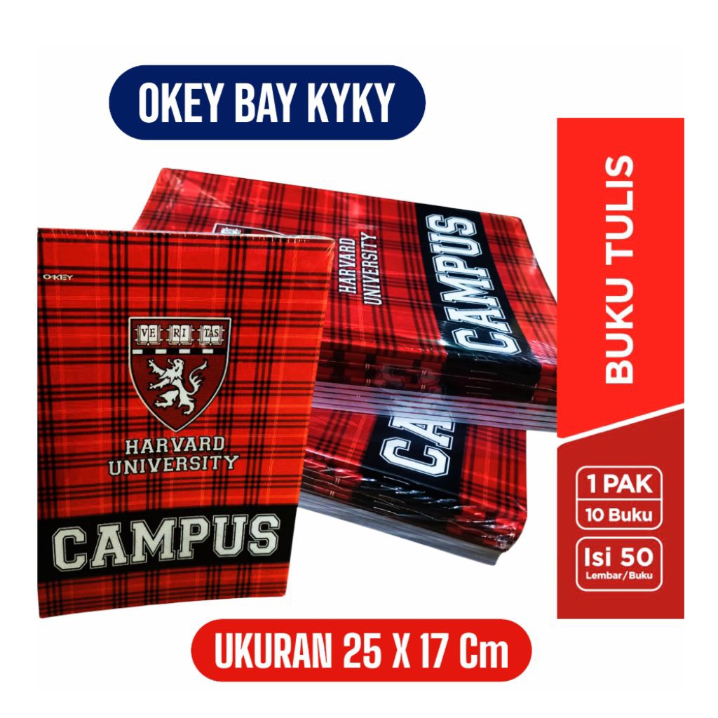 

Buku Tulis Boxi Campus 1 Pack isi 50 Lembar 10 Buku Merek Okey Bay Kyky
