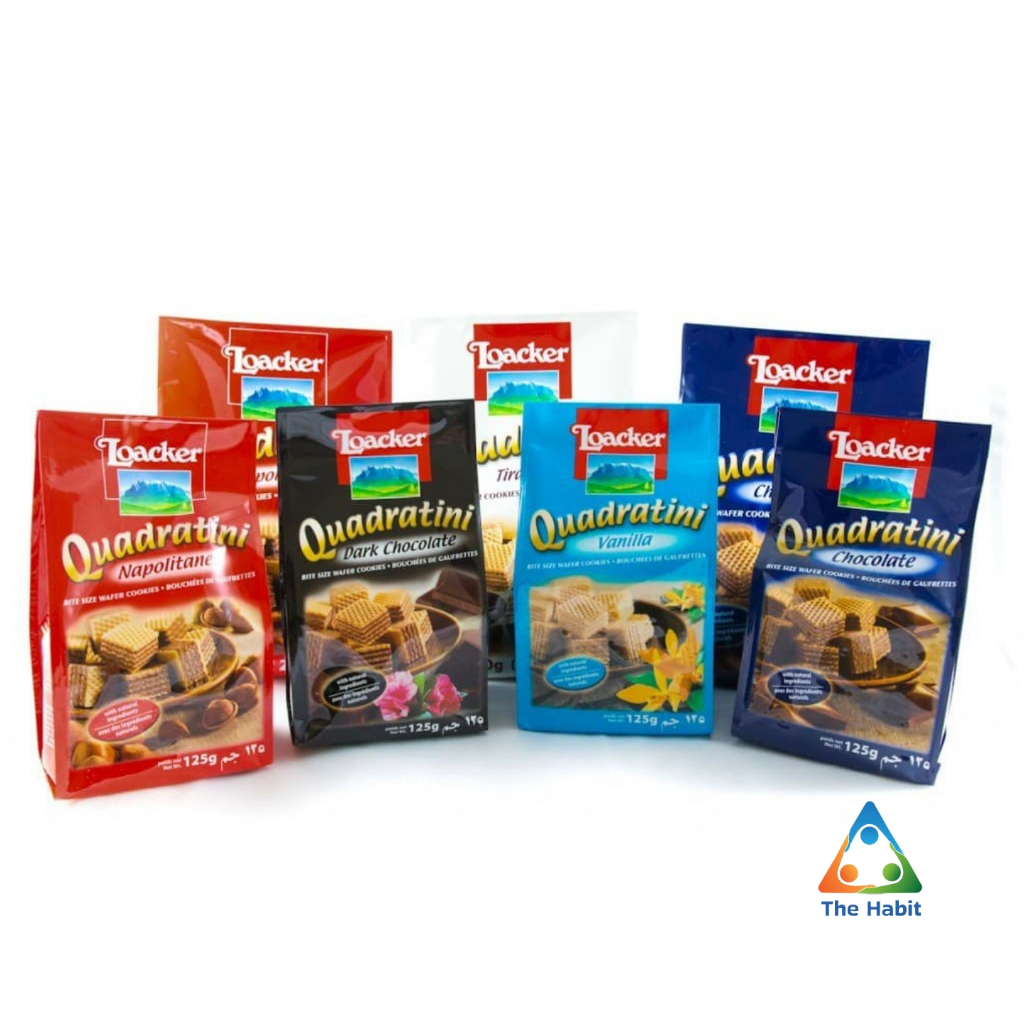 

(The Habit) Loacker Quadratini All Varian Biskuit Coklat Vanilla Cocoa Napolitaner