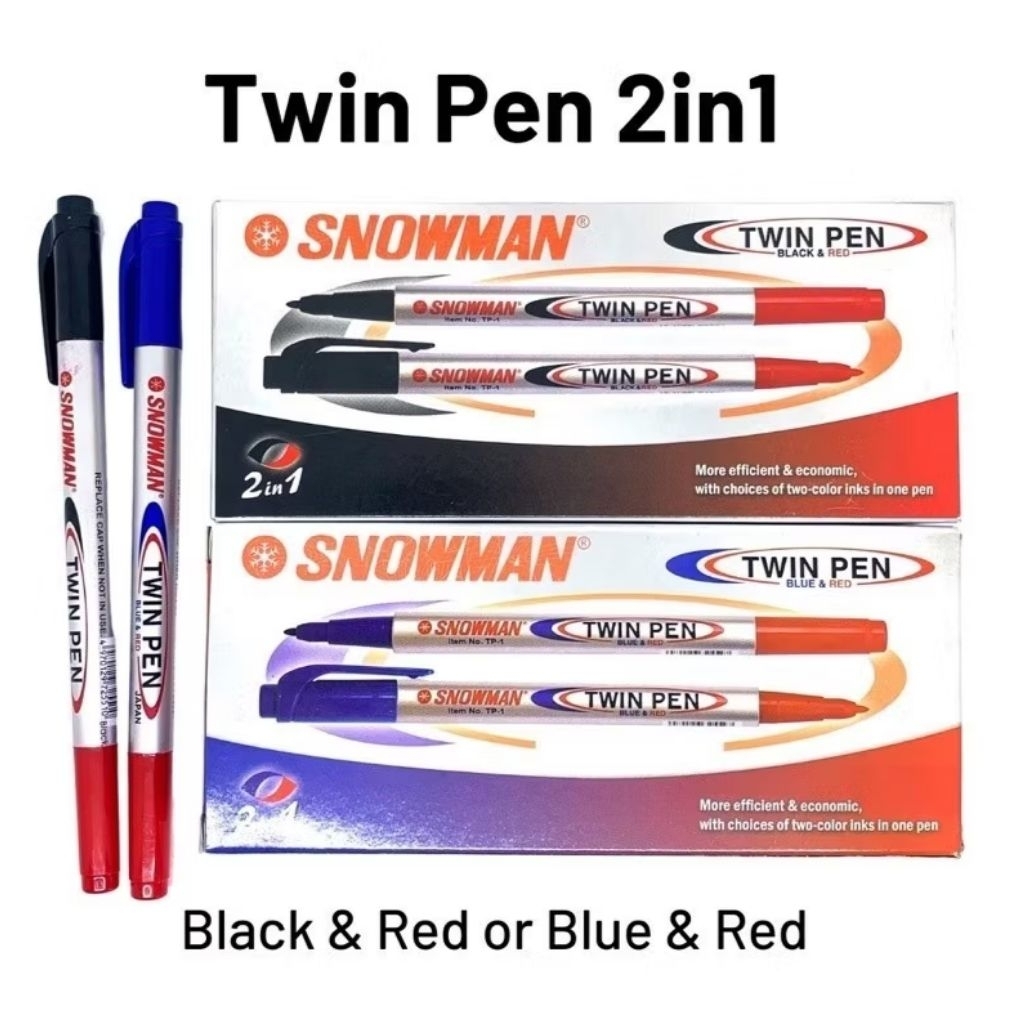 

(1 pc) Twin Pen Snowman 2in1