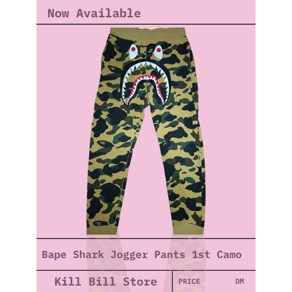 Bape Shark Jogger Pants 1st Camo Original 100%