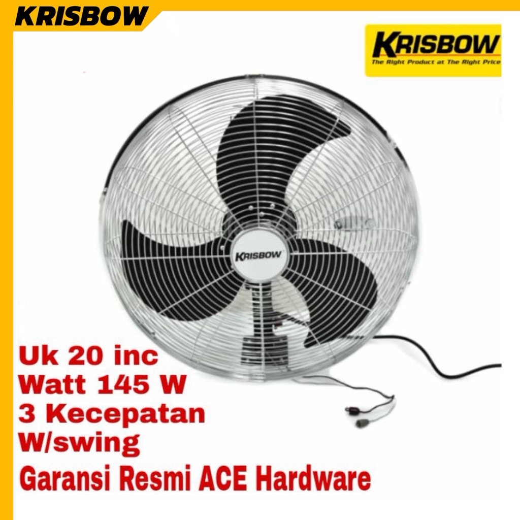 Wall Fan Industrial 20 inchi KRISBOW Kipas Angin Dinding Garansi Resmi Azko Indonesia