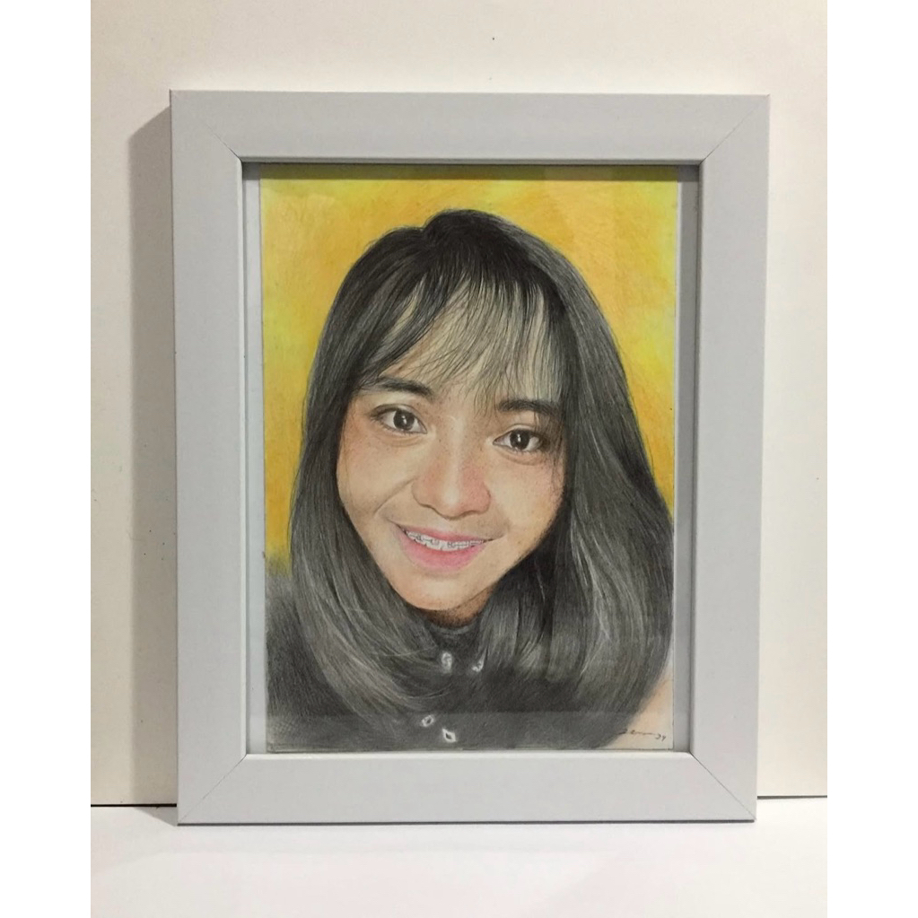 KADO LUKIS WAJAH | LUKISAN PENSIL REALIS 1 WAJAH A5 WARNA | HANDMADE