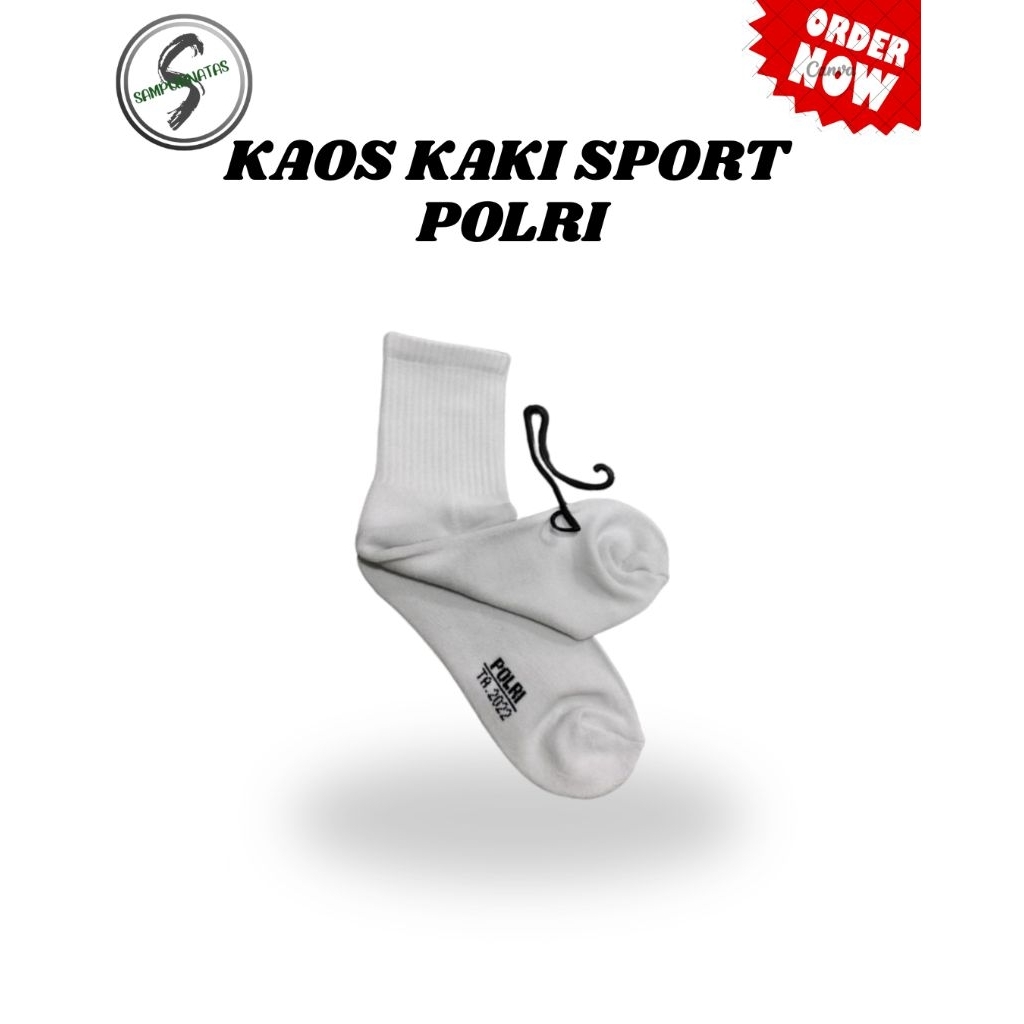 KAOS KAKI OLAHRAGA POLRI / KAOS KAKI SPORTPOLRI PUTIH