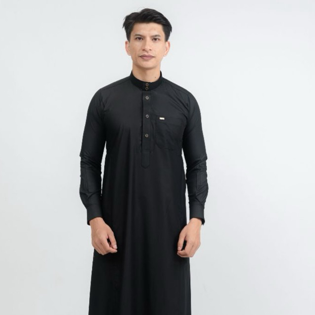 Jubah Pria Muslim Slimfit Benzema Manset