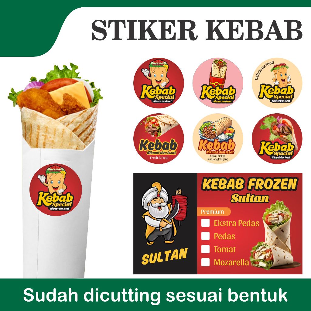 

STIKER LABEL KEMASAN STIKER MAKANAN KEBAB STIKER LABEL MAKANAN