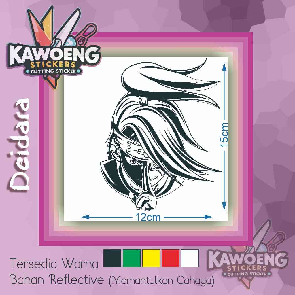 

Stiker Cutting Deidara Akatsuki Naruto Reflective – 15x12cm Bisa Custom Warna & Ukuran