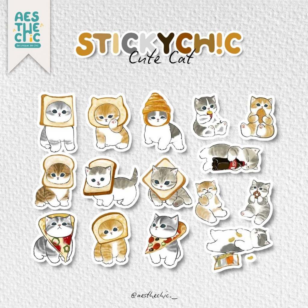 

Mofusand Cat Kycung Stiker pack Cute Sticker Laminasi Aesthechic
