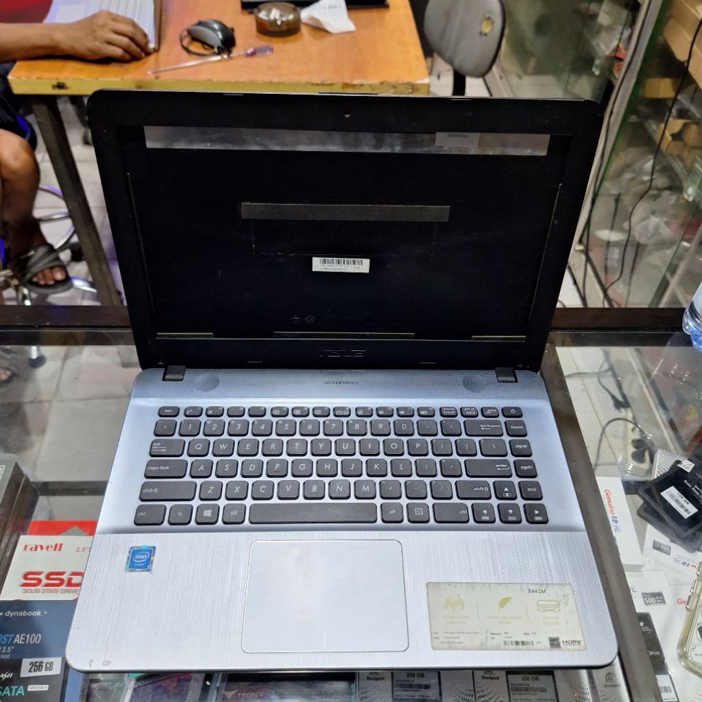 Sparepart Laptop - Frame Keyboard Touchpad Asus X441M Original Blue All Normal