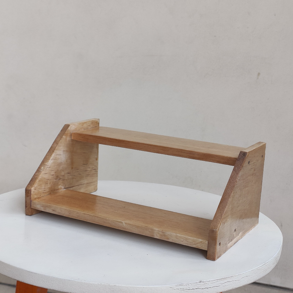 Rak Kecil Susun 2 dari Kayu Sengon / Rak Etalase/ Rak Pajangan / Wooden Rack
