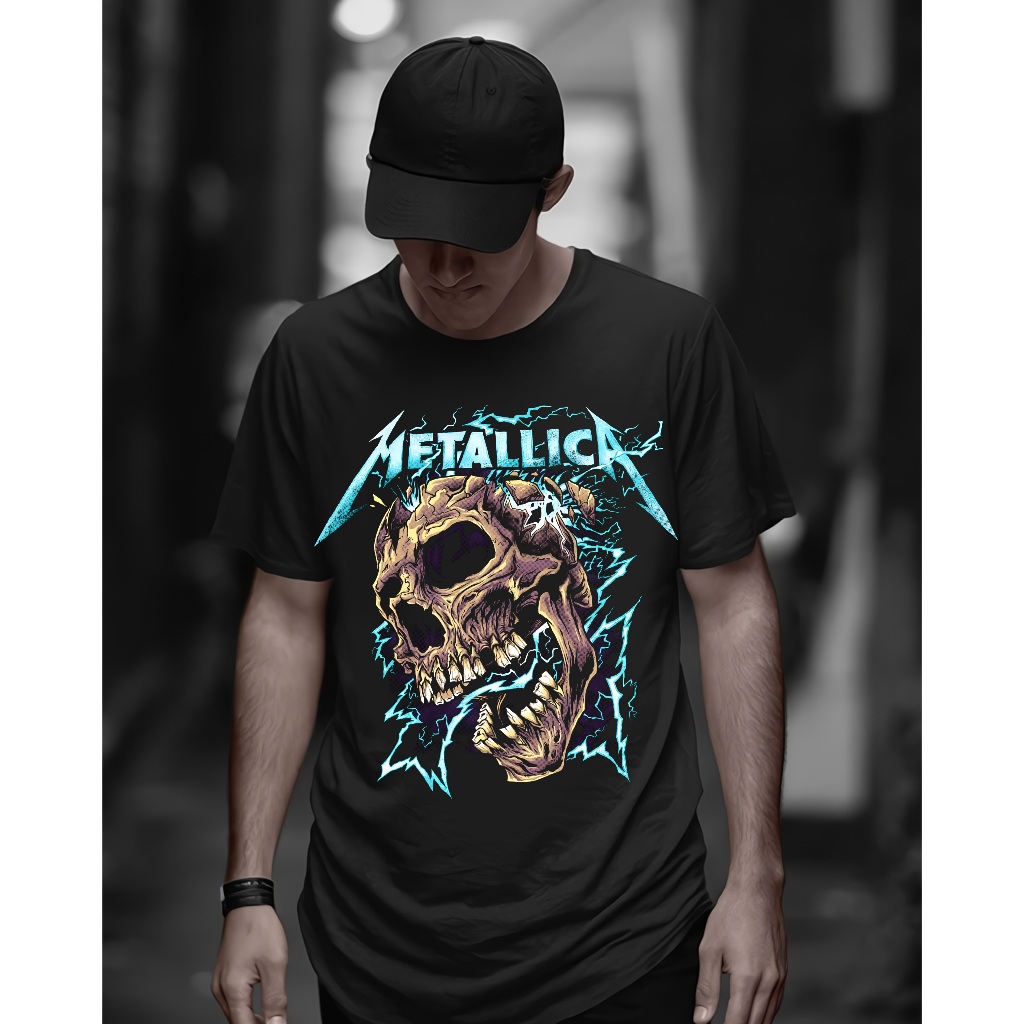 LuckZONE T-Shirt | Kaos Atasan Pria | METALICA | Cotton Combed 30s