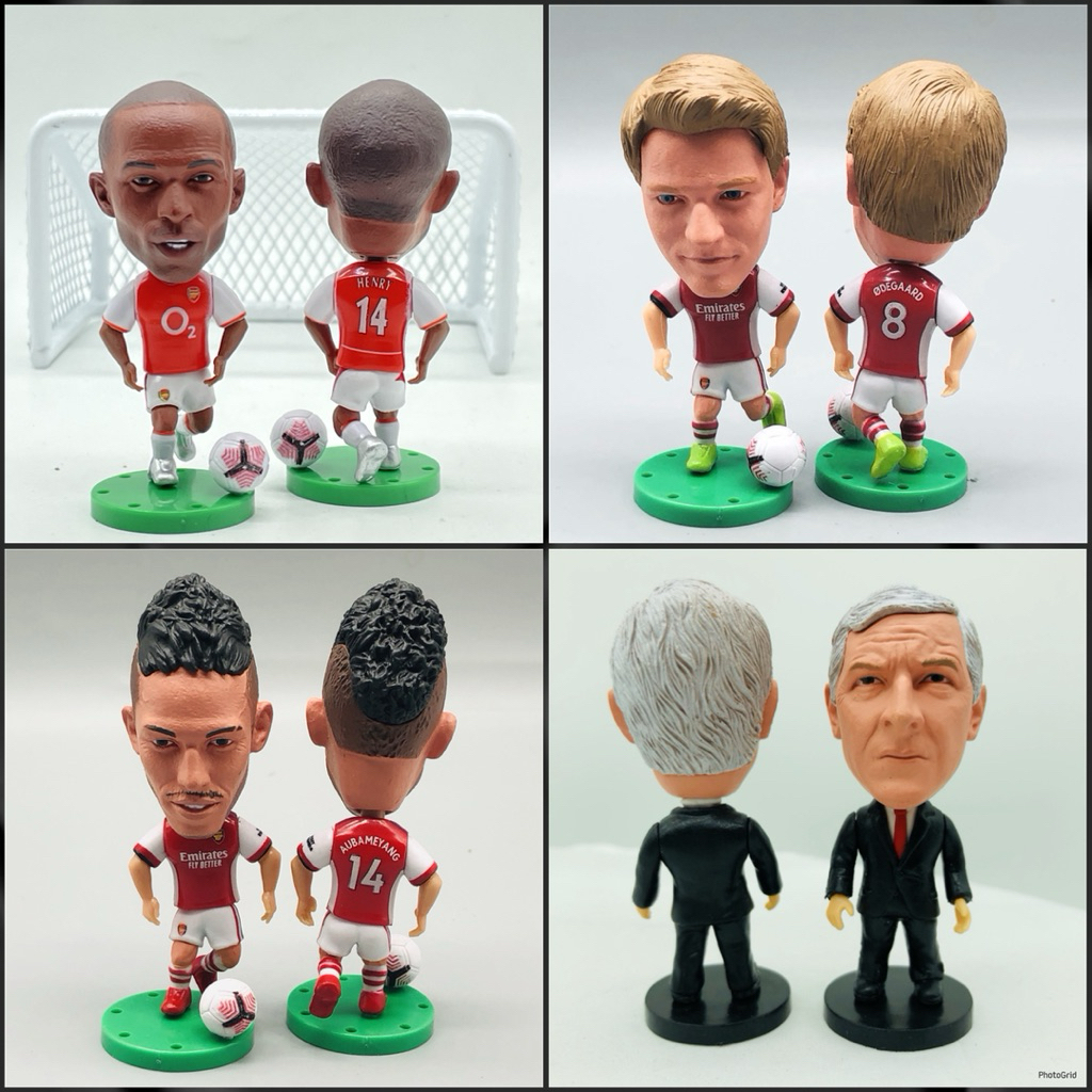 Figure Miniatur Pemain Bola Klub Arsenal Thierry Henry Aubameyang Martin Odegaard merk Soccerwe Kodo