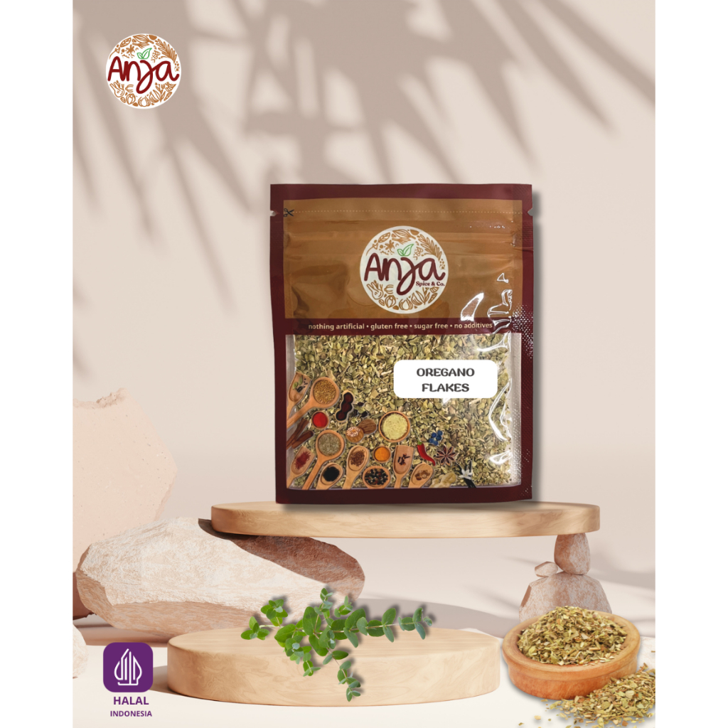 

Anja Rempah Oregano Flakes Sachet Isi 7gr - Bumbu Dapur Daun Kering Premium Lokal Kemasan Ziplock Berkualitas