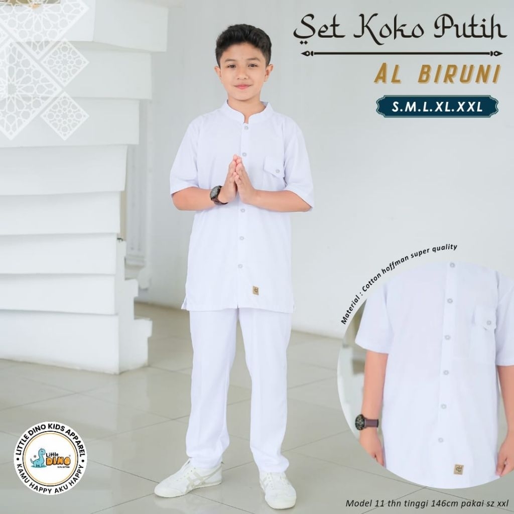 SETELAN KOKO PUTIH LITTLE DINO