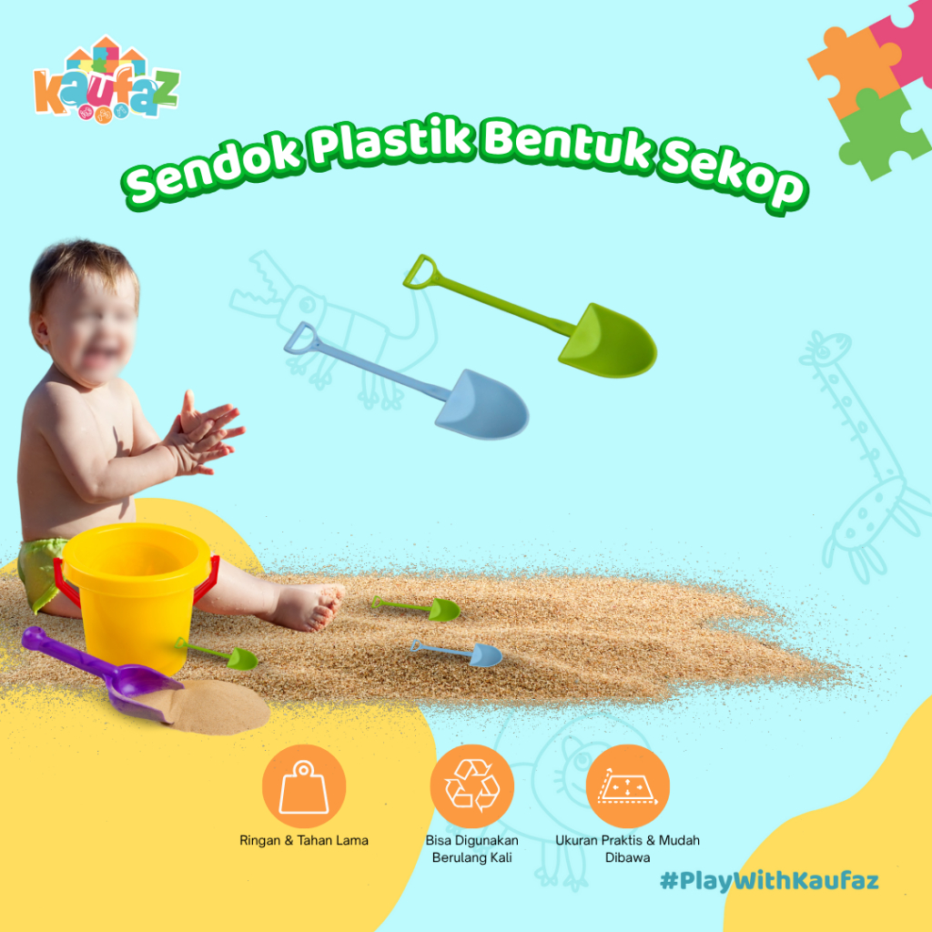 KAUFAZ Sendok Plastik Bentuk Sekop / Mainan Sekop Kecil Mainan Montessori