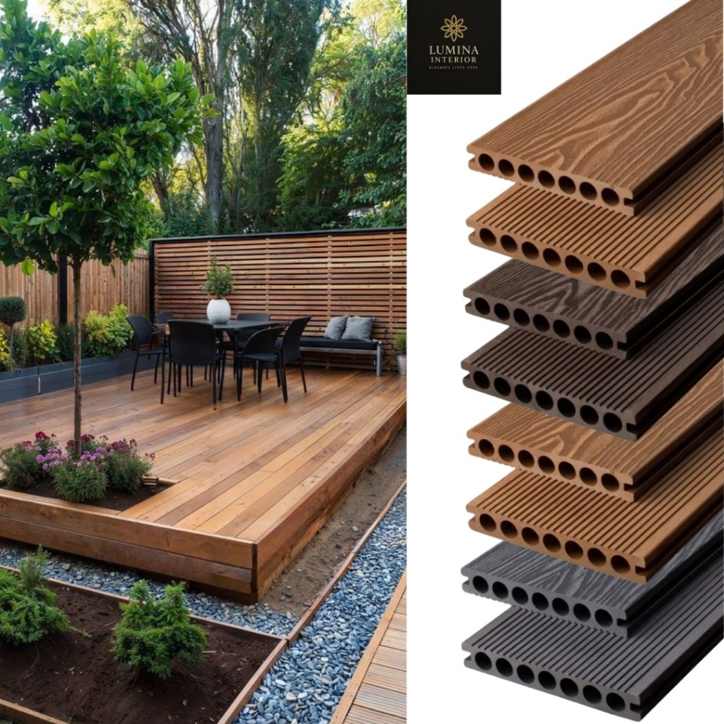WPC Outdoor  Floor Decking || Decking Kayu Plastik || Decking Luar Ruangan Tahan Air || Decking Indo