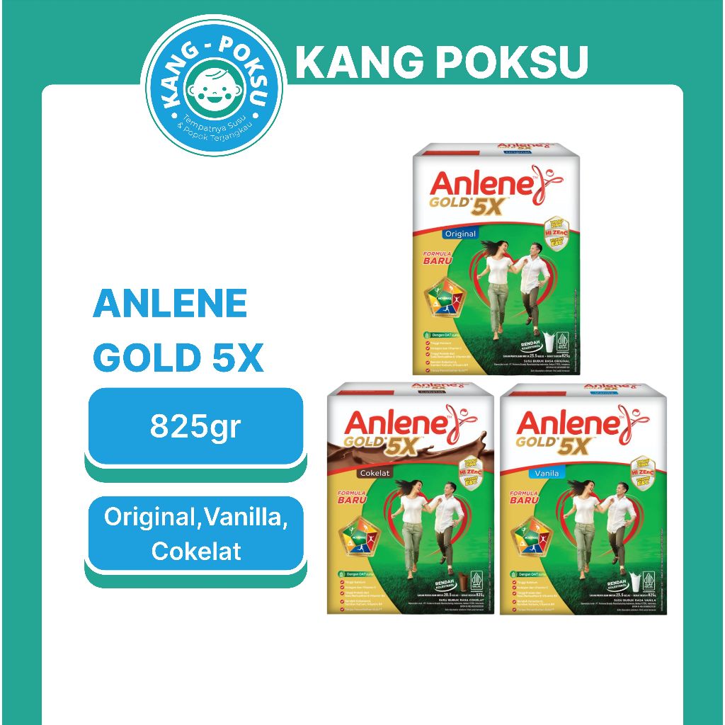 

ANLENE GOLD 5X VANILA COKLAT ORIGINAL 825GR SUSU KESEHATAN MURAH FORMULA SSKD KPS