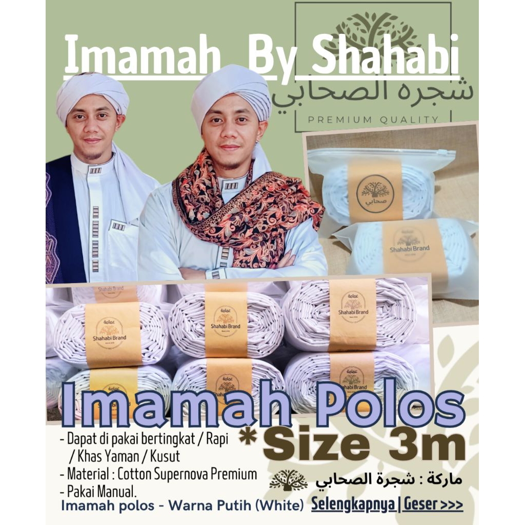 Jual Imamah ( UKURAN 3 METER), Imamah Hadromaut,  Imamah Khas Habib