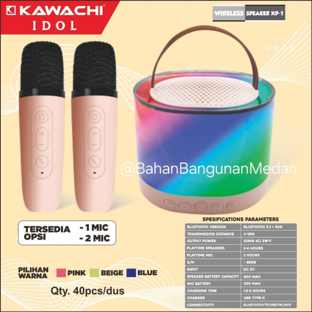 Speaker Bluetooth Wireless 2 Microphone KAWACHI
