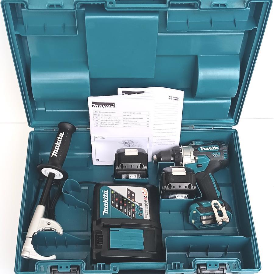 Mesin Bor Baterai Cordless Drill Brusless Makita 18V DDF486RTE