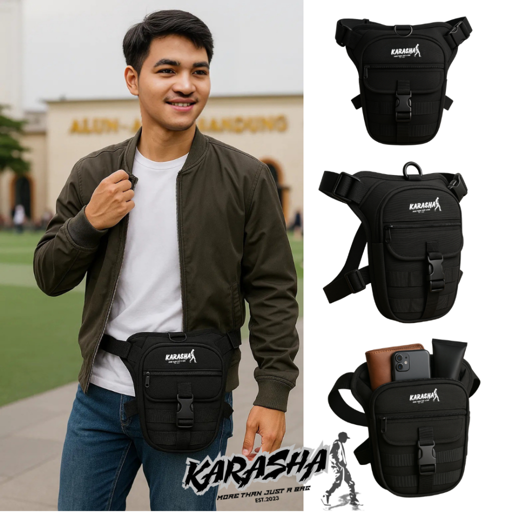Tas paha kekinian distro cowok keren trendy casual kekinian karasha hitam
