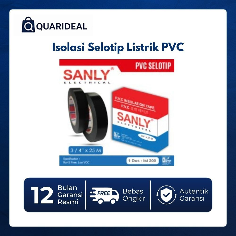 

Isolasi Selotip Listrik PVC Seperti Nitto 3/4" x 25m Buatan Korea