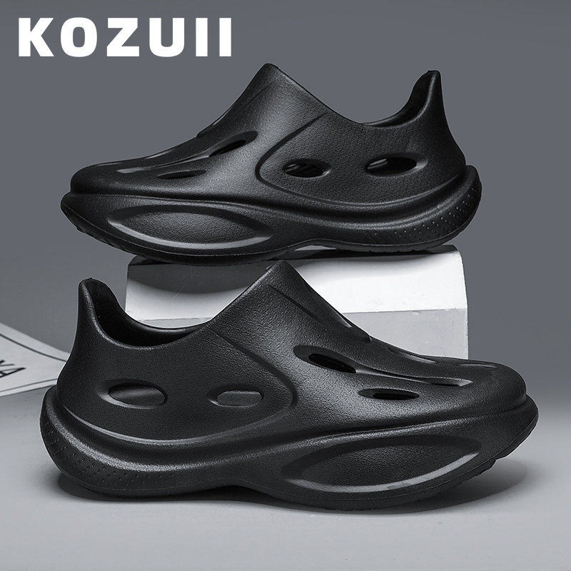 Kozuii 40-45 Sandal Sepatu Olahraga Luar Ruangan Pria Sendal Slip on Sepatu Sandal Pria Bahan Karet