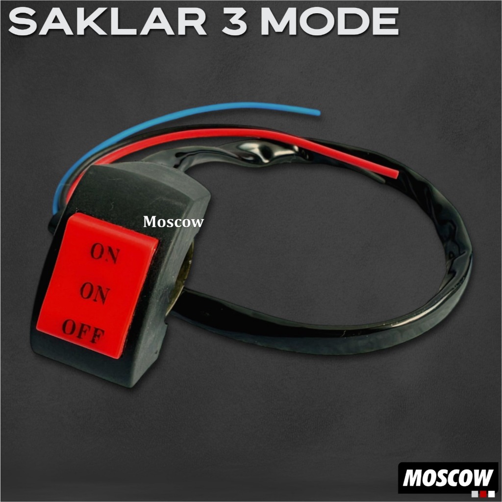 Saklar Switch Stang Motor ON ON OFF Lampu Tembak Motor 3 Kabel 2 Mode Saklar Lampu Motor Saklar On O