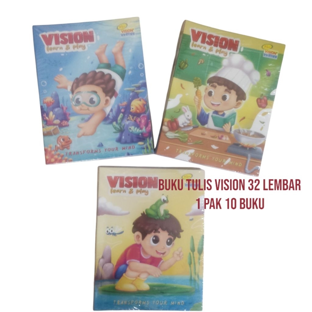 

buku tulis vision 32 lembar 1 pak isi 10 buku