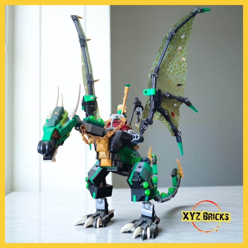 LEGO 70593 Part Out - Ninjago Green NRG Dragon with Lloyd Skybound Minifigure - USED Like New