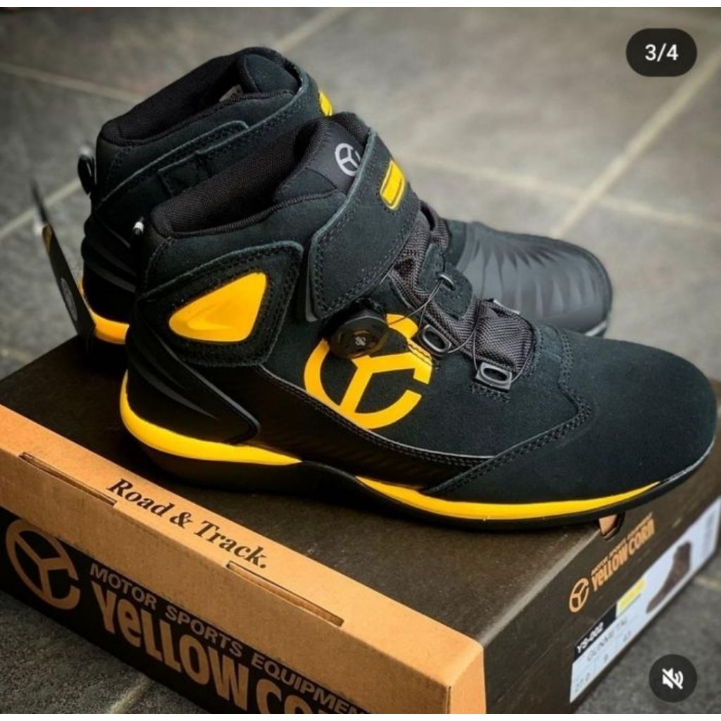 SEPATU YELLOWCORN YS 003 YS003 BLACK YELLOW