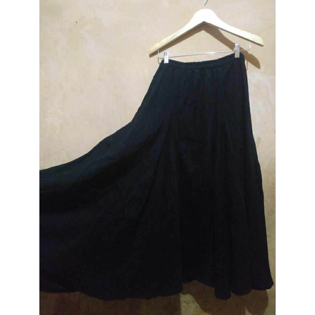 BACA DESKRIPSI - Rok Hitam Megar Rok Suede Rok Panjang Murah Rok Mekar Rok Panjang Megar Rok Suede P